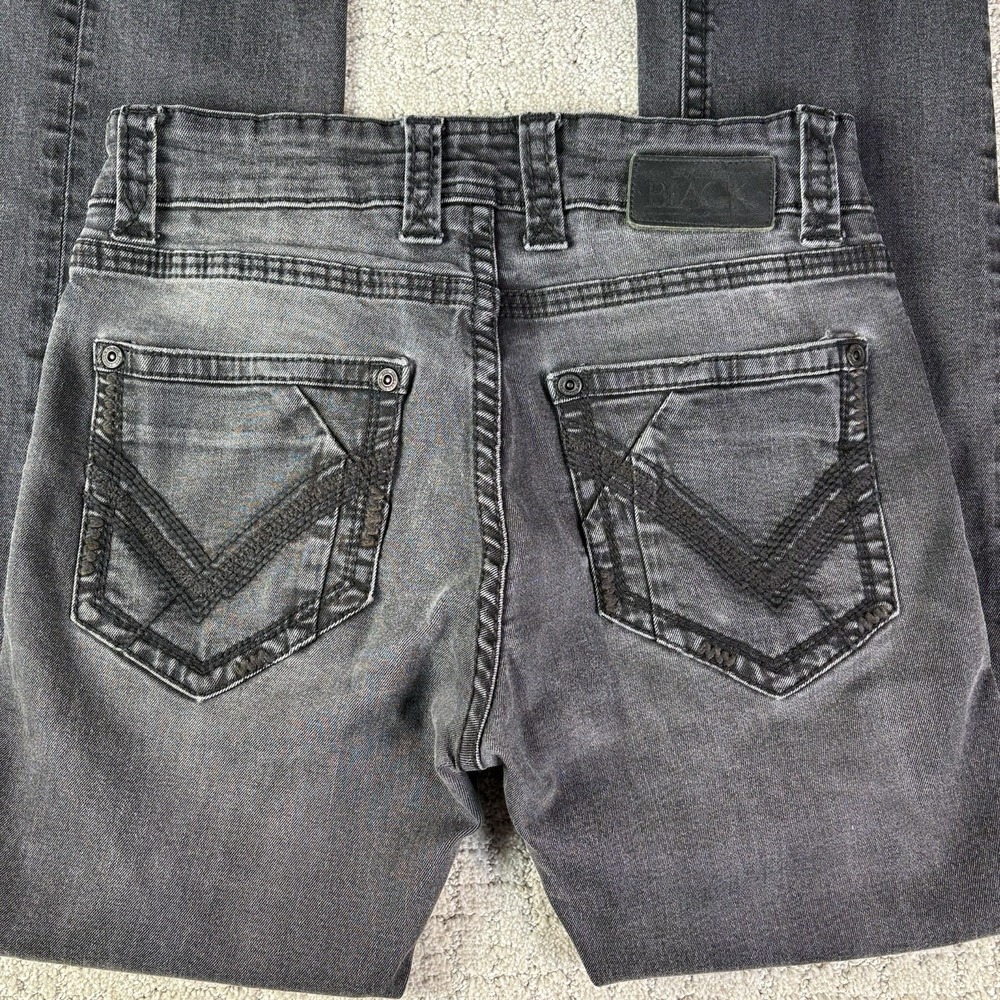 Buckle Black No 9 Bootcut Regular Fit Denim Stretch Black Jeans Mens 30R